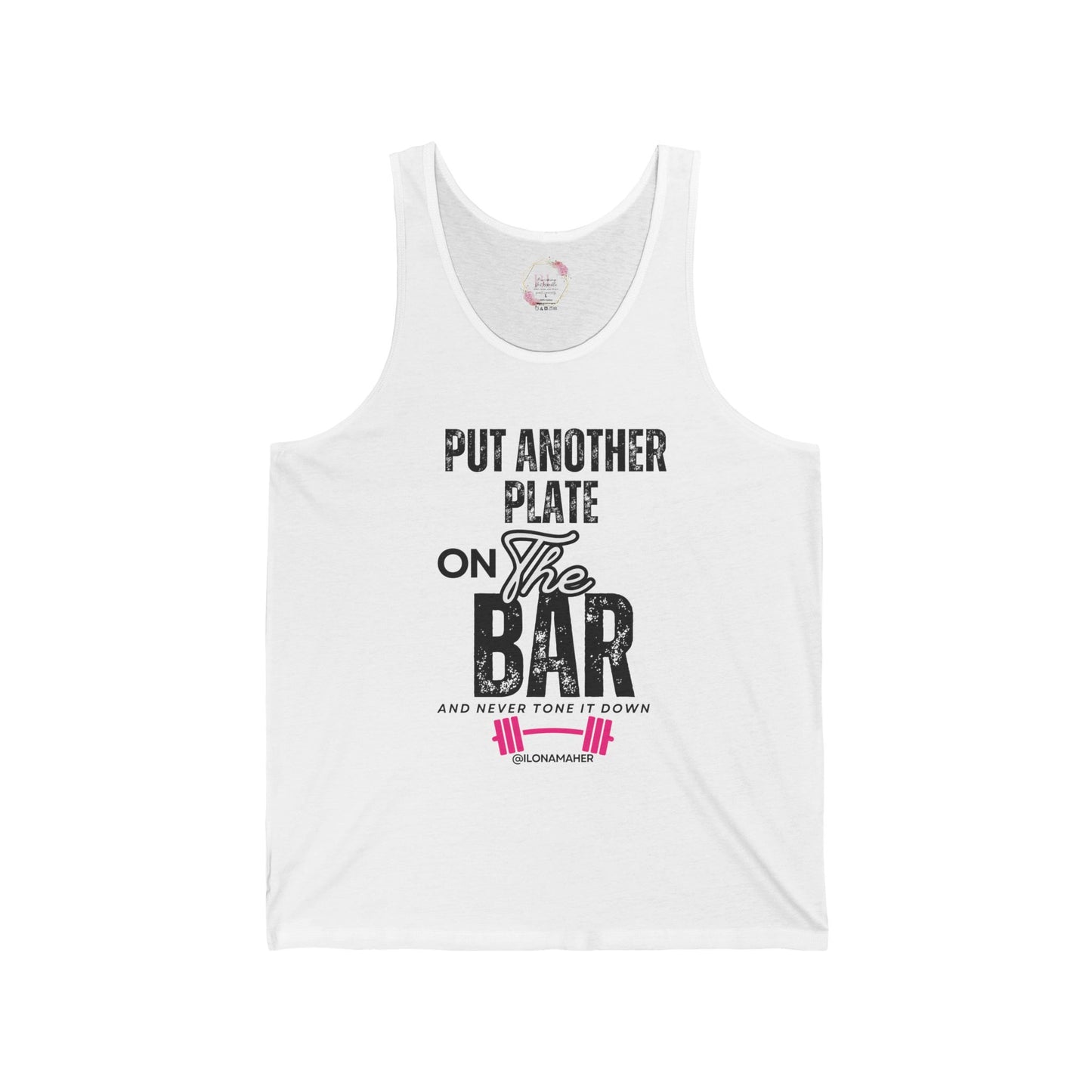 Put another plate on the bar TANK Fitness Motivation Unisex Jersey Tank | Gym Apparel, Workout Gear, Inspirational Gift, Weightlifting Shirt, Activewear