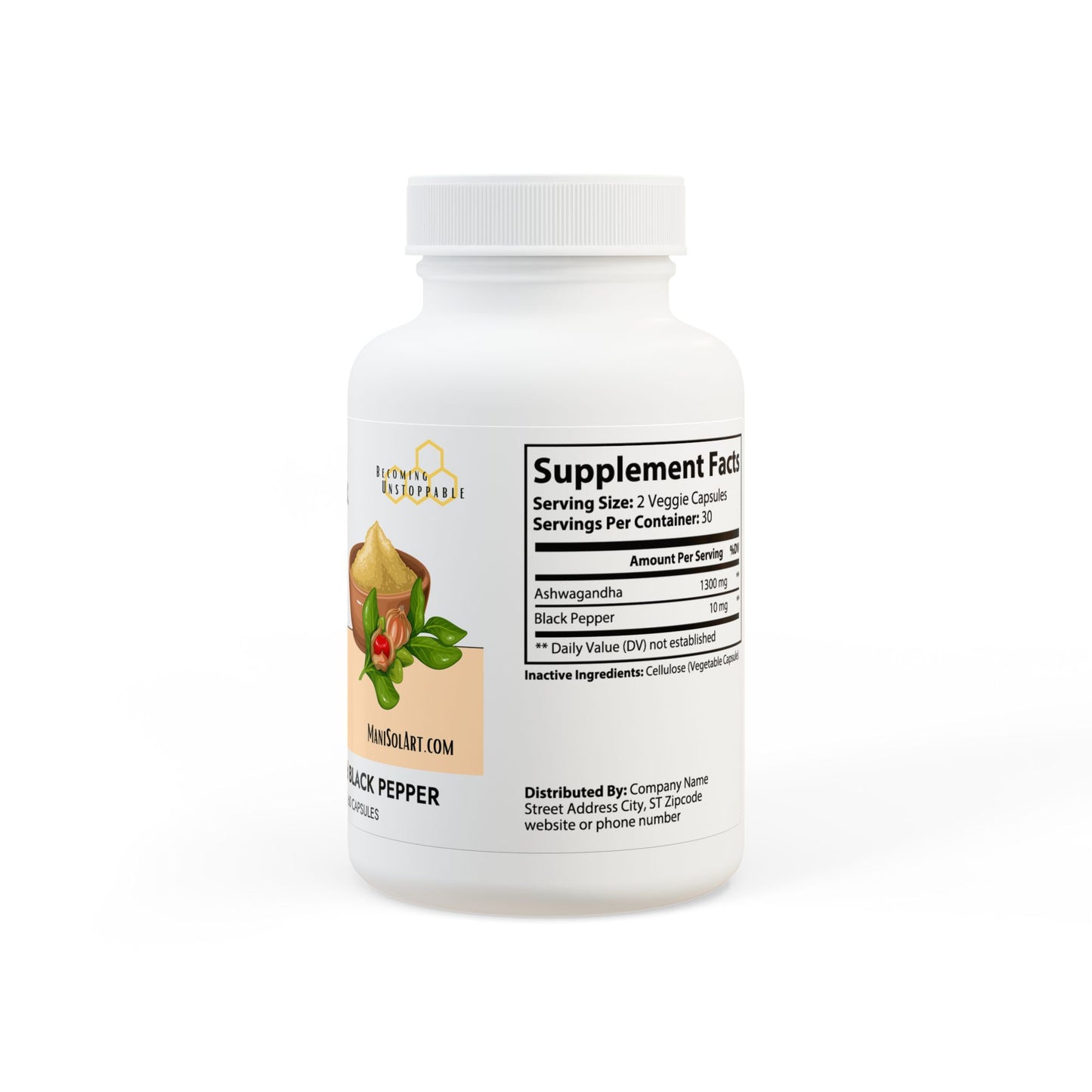 Calm & Focused - Ashwagandha and Black Pepper Supplement (60 capsules)