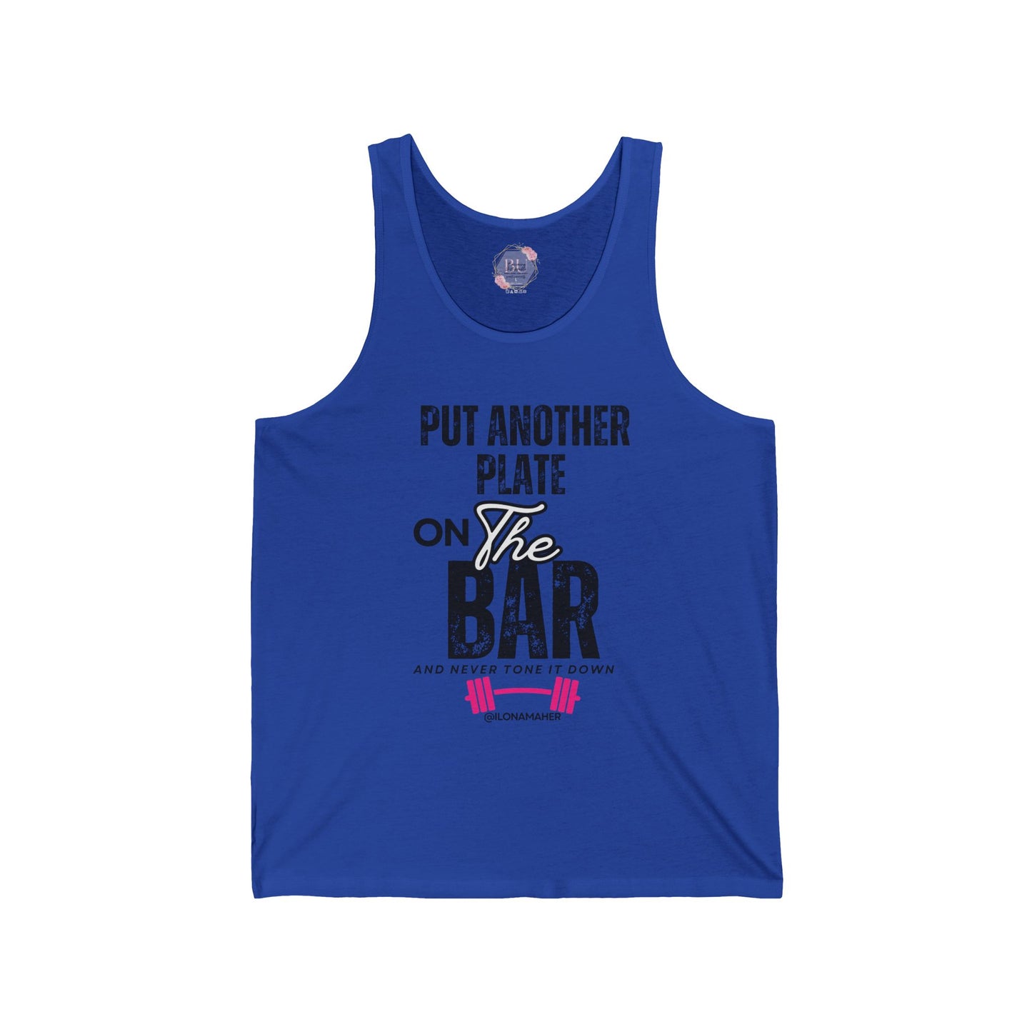 Put another plate on the bar TANK Fitness Motivation Unisex Jersey Tank | Gym Apparel, Workout Gear, Inspirational Gift, Weightlifting Shirt, Activewear