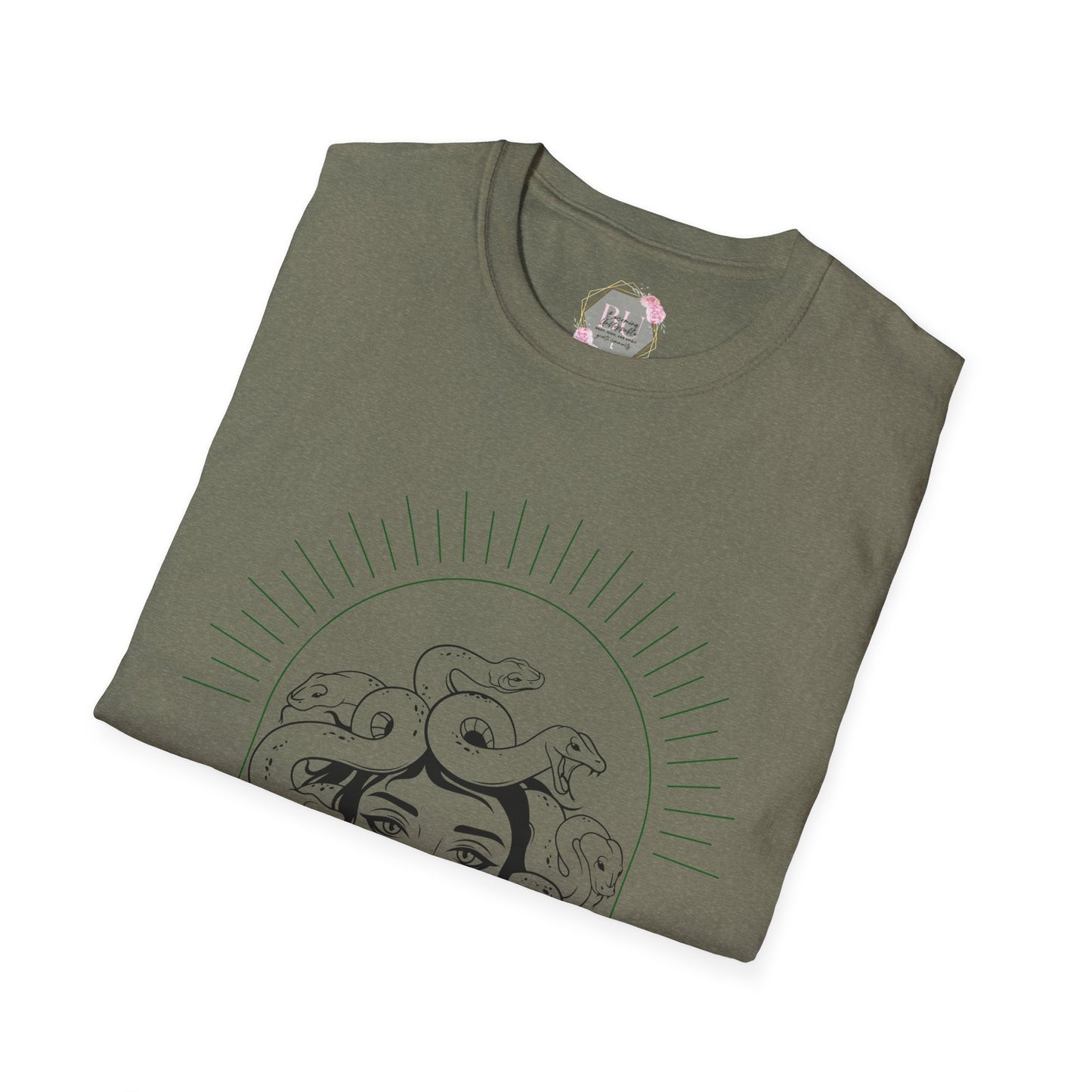 Medusa- Boho Chic Graphic Tee, Unisex Softstyle T-Shirt, Art Lover Gift, Casual Wear, Eco-Friendly Fashion, Gift for Her