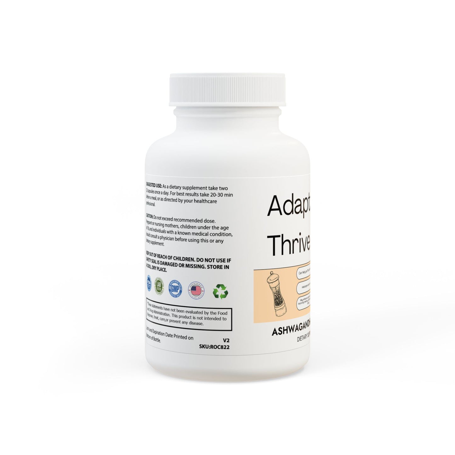 Calm & Focused - Ashwagandha and Black Pepper Supplement (60 capsules)