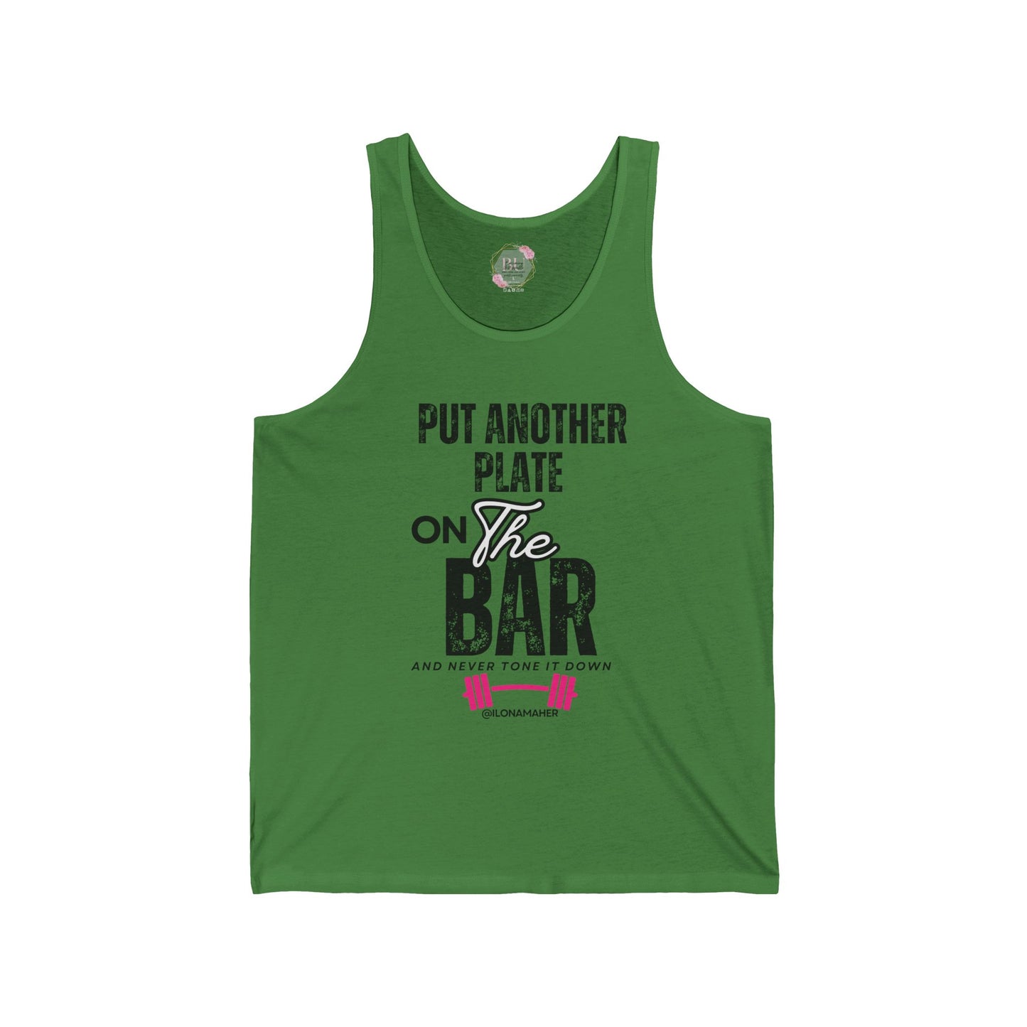 Put another plate on the bar TANK Fitness Motivation Unisex Jersey Tank | Gym Apparel, Workout Gear, Inspirational Gift, Weightlifting Shirt, Activewear