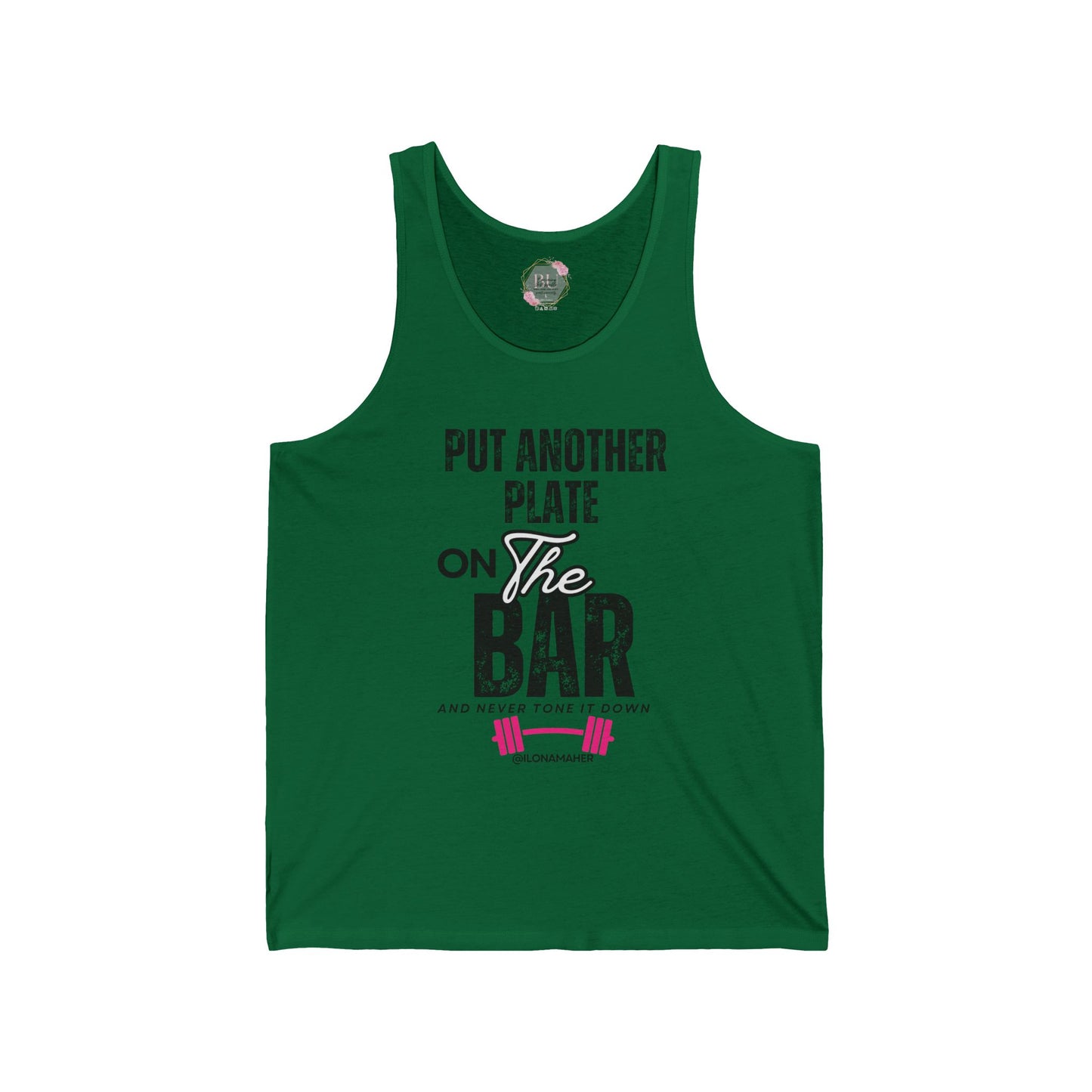 Put another plate on the bar TANK Fitness Motivation Unisex Jersey Tank | Gym Apparel, Workout Gear, Inspirational Gift, Weightlifting Shirt, Activewear