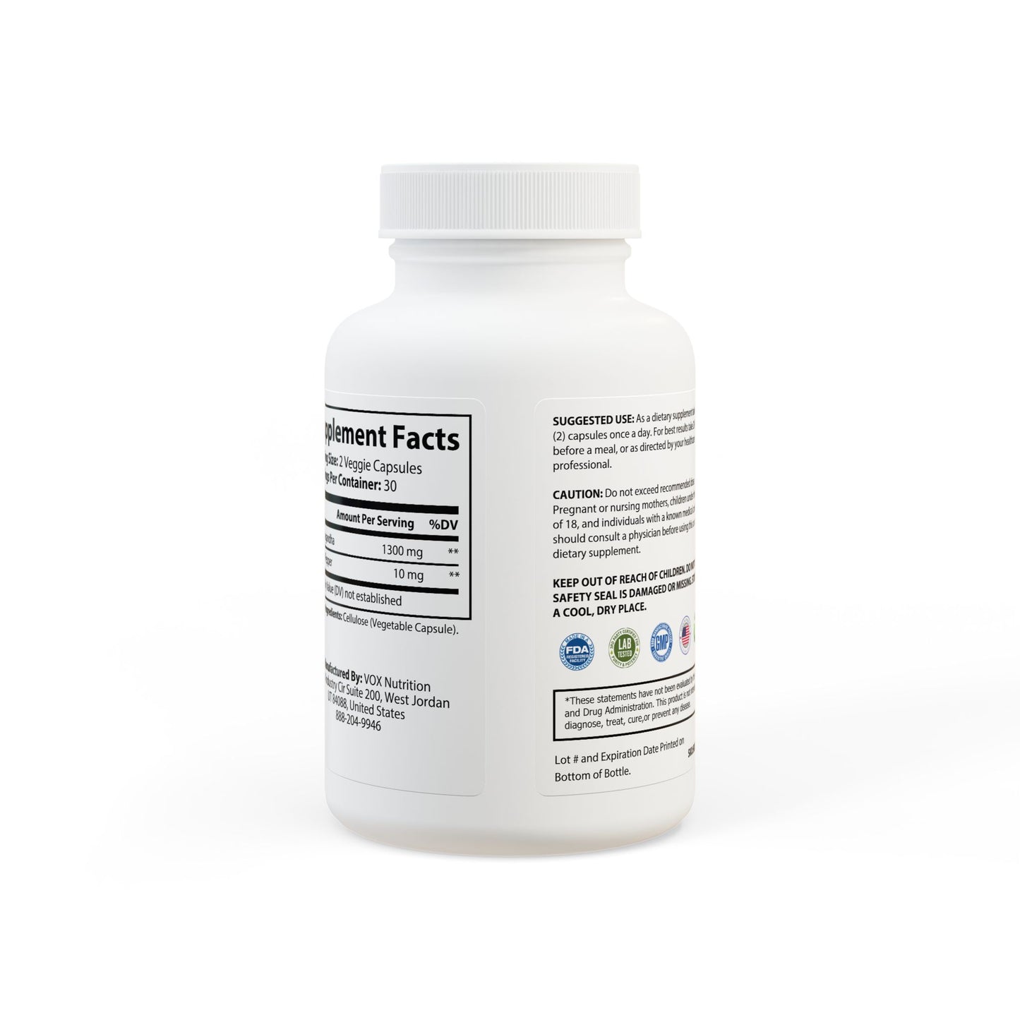 Calm & Focused - Ashwagandha and Black Pepper Supplement (60 capsules)