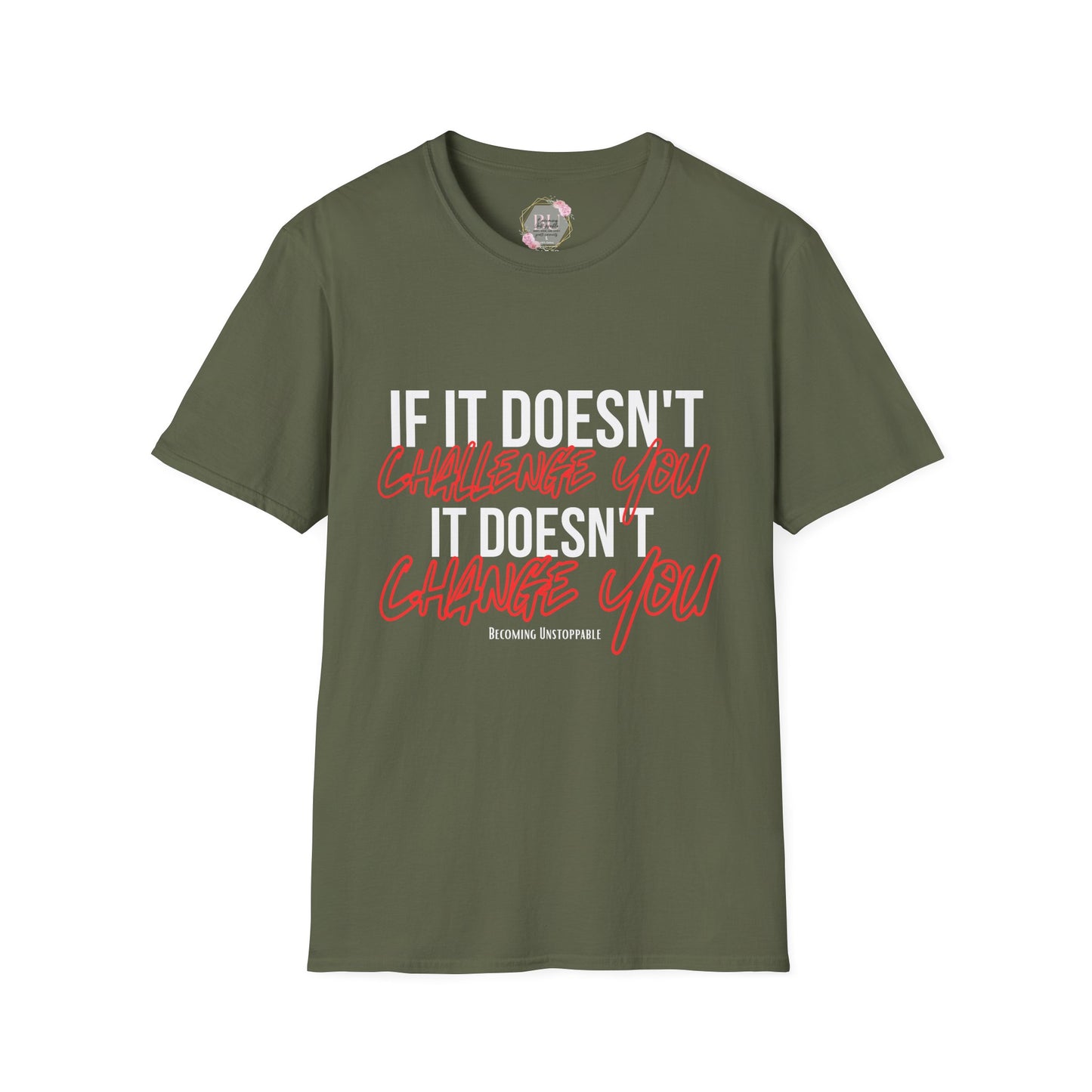 If it doesnt Challenge you it doesnt CHANGE YOU -Motivational Fitness T-Shirt, Gym Tee, Workout Shirt, Inspirational Top, Exercise Apparel, Gift for Gym Lovers