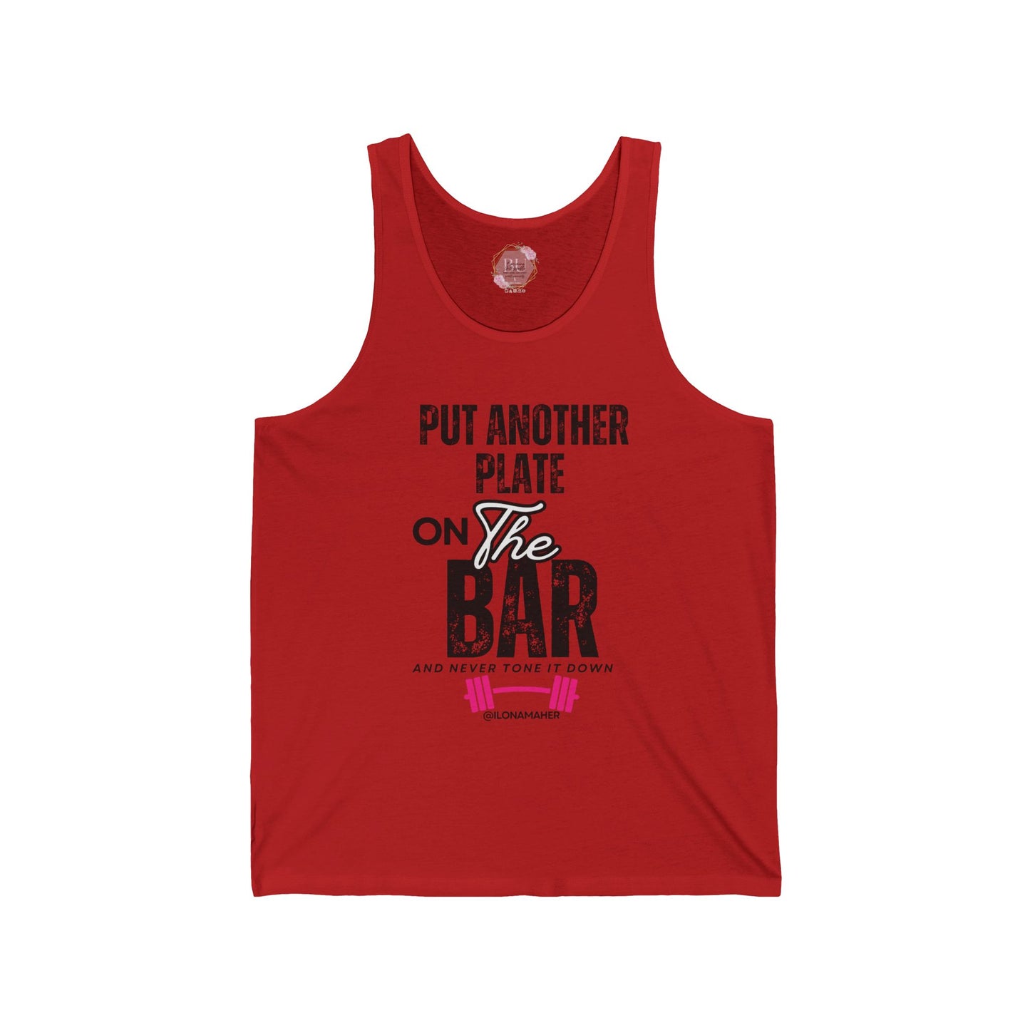 Put another plate on the bar TANK Fitness Motivation Unisex Jersey Tank | Gym Apparel, Workout Gear, Inspirational Gift, Weightlifting Shirt, Activewear