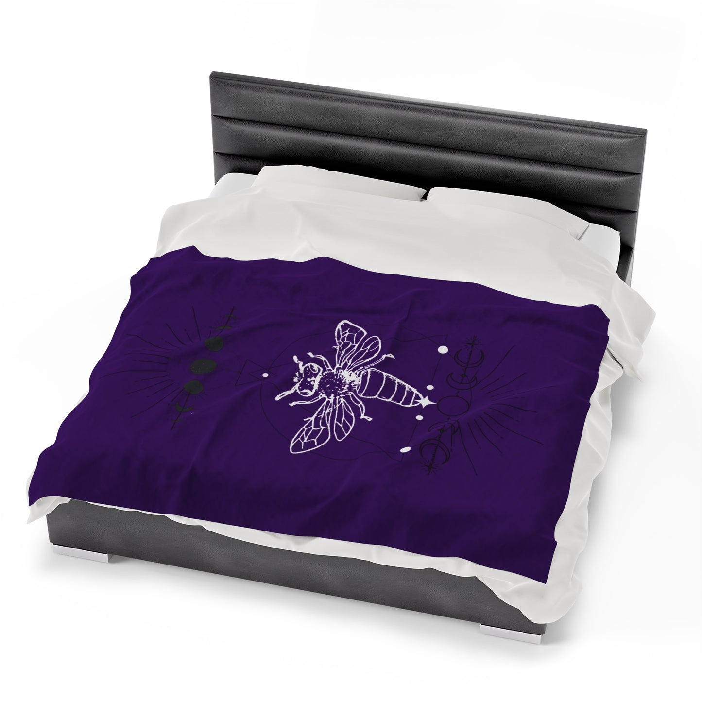 Royal Purple Velveteen Plush Blanket -Bee Connected