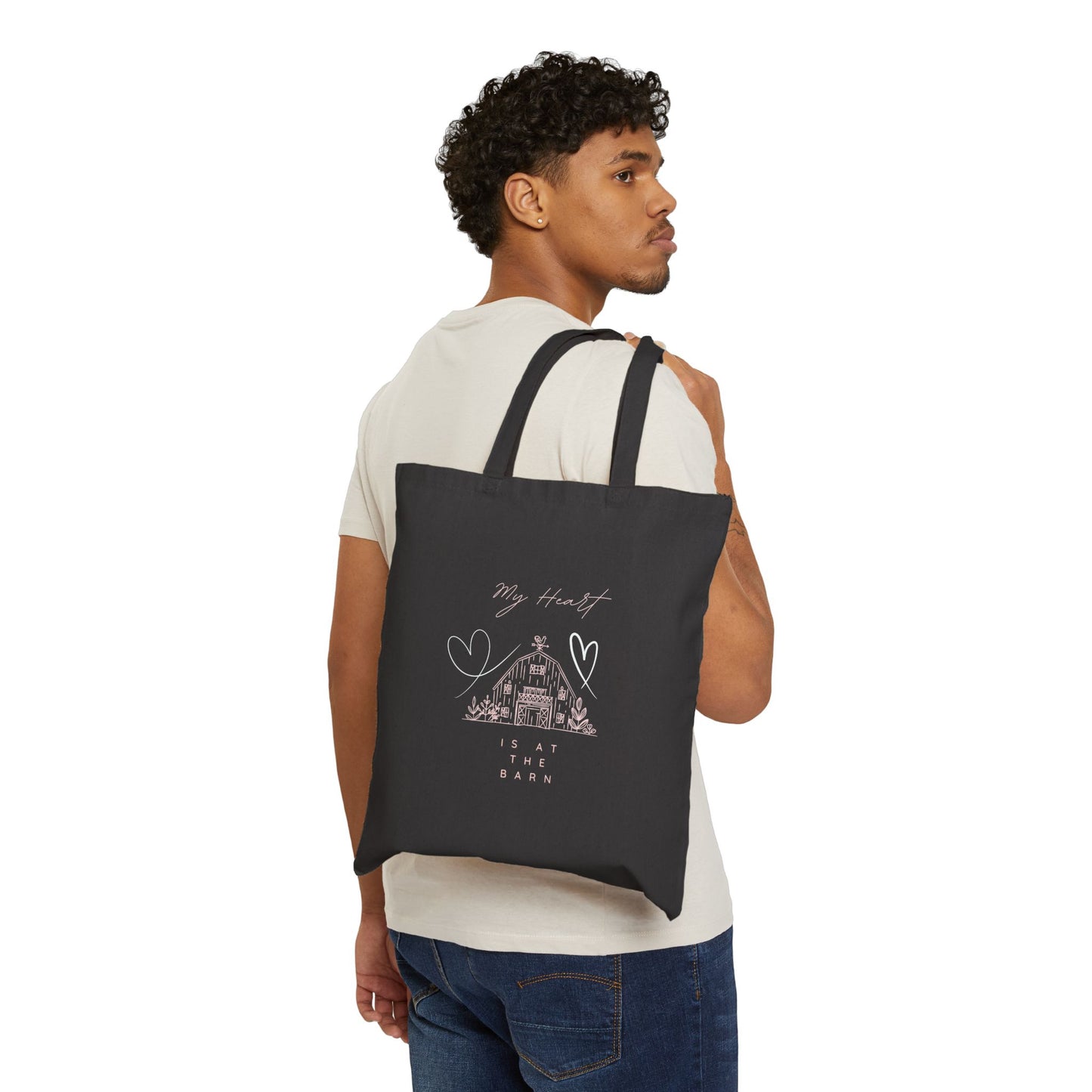 My Heart is at the Barn Black Tote Bag