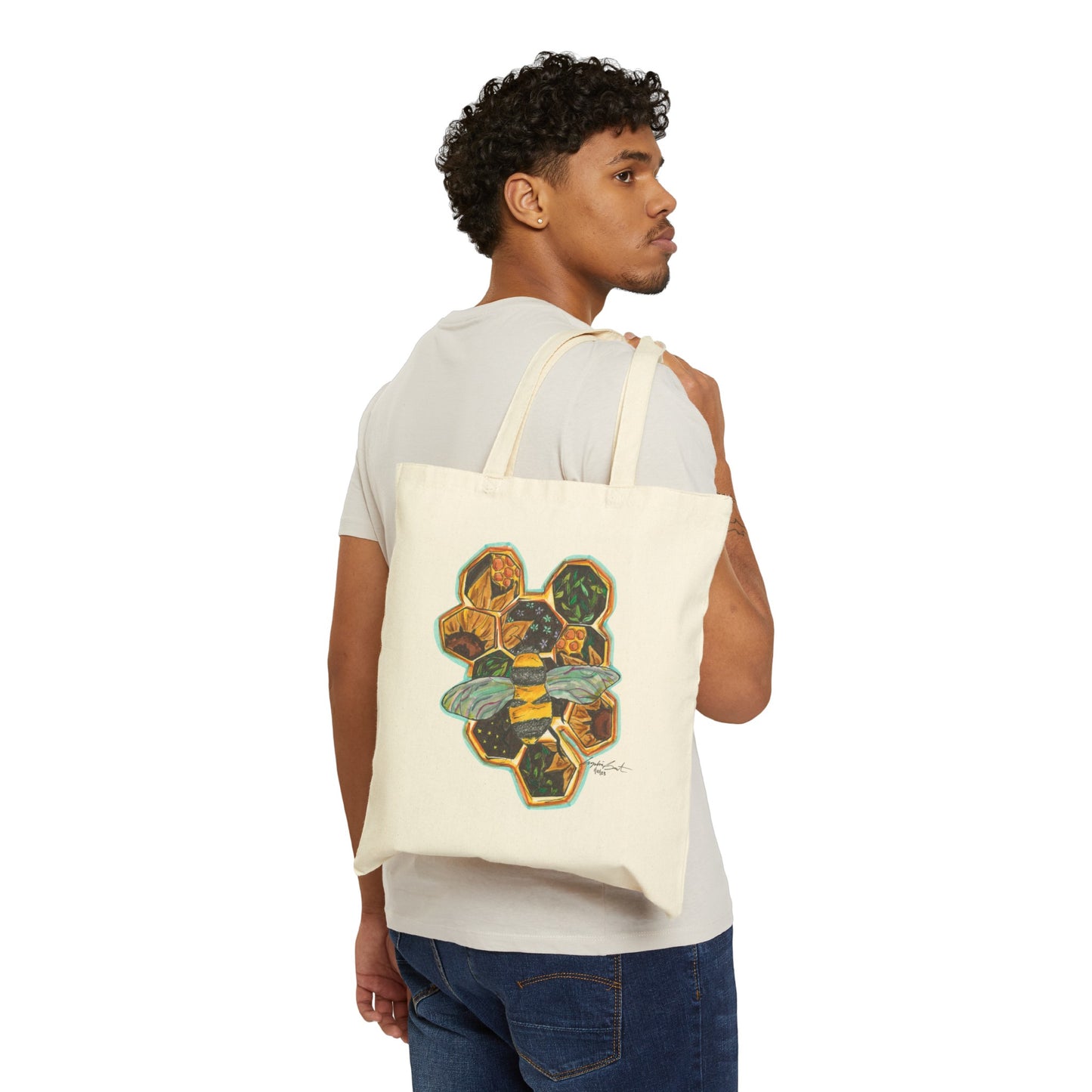 Save The Bees- Cotton Canvas Tote Bag