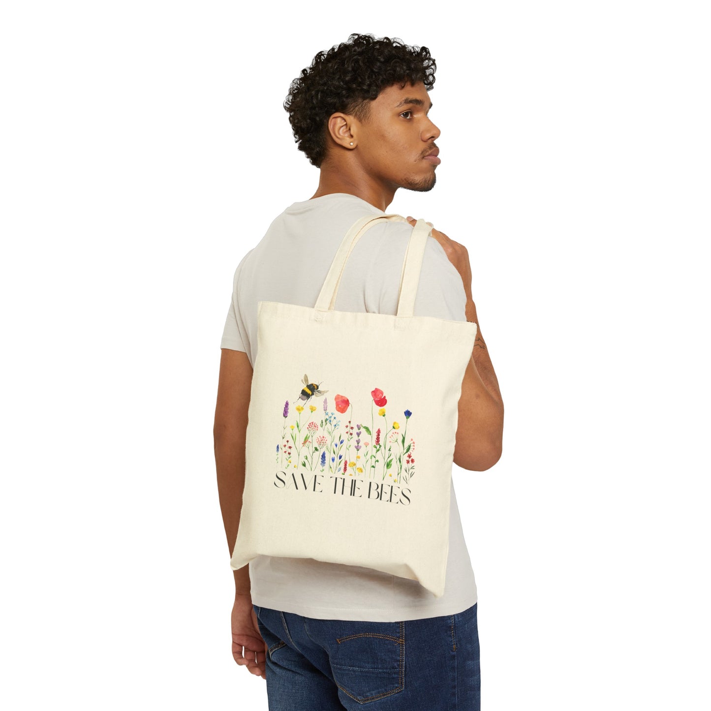 Save The Bees- Cotton Canvas Tote Bag