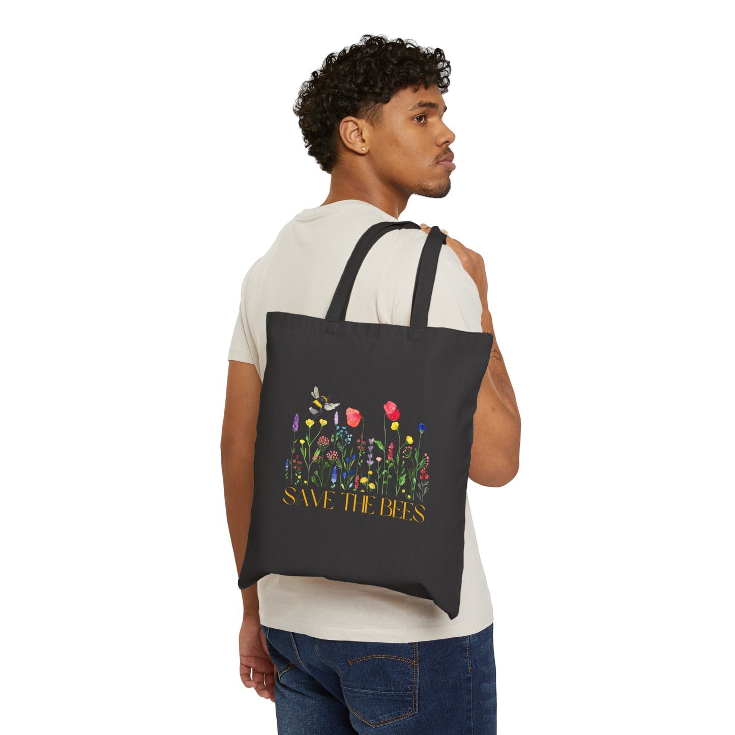 Save The Bees- Cotton Canvas Tote Bag