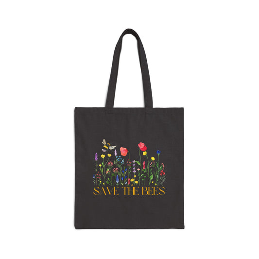 Save The Bees- Cotton Canvas Tote Bag