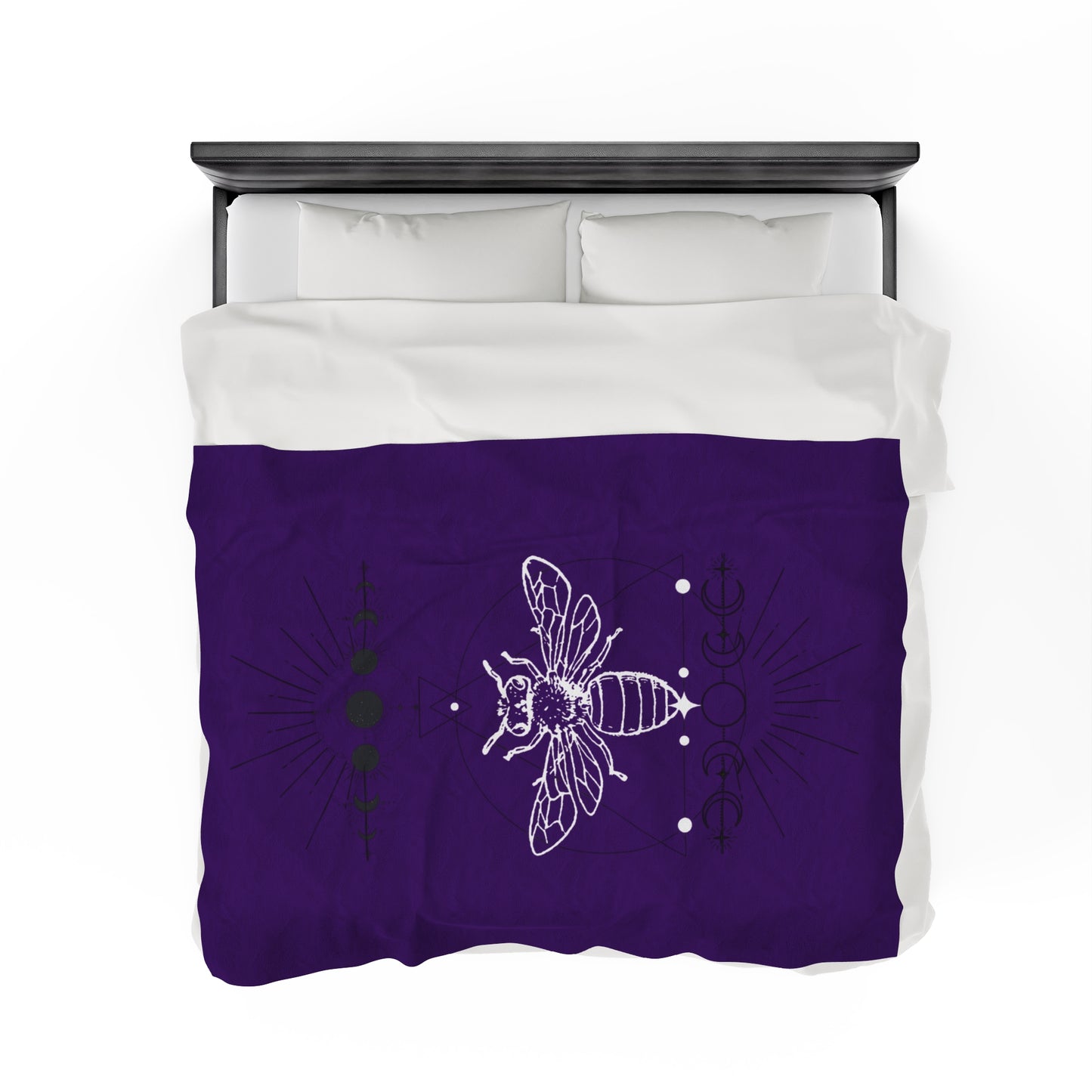 Royal Purple Velveteen Plush Blanket -Bee Connected