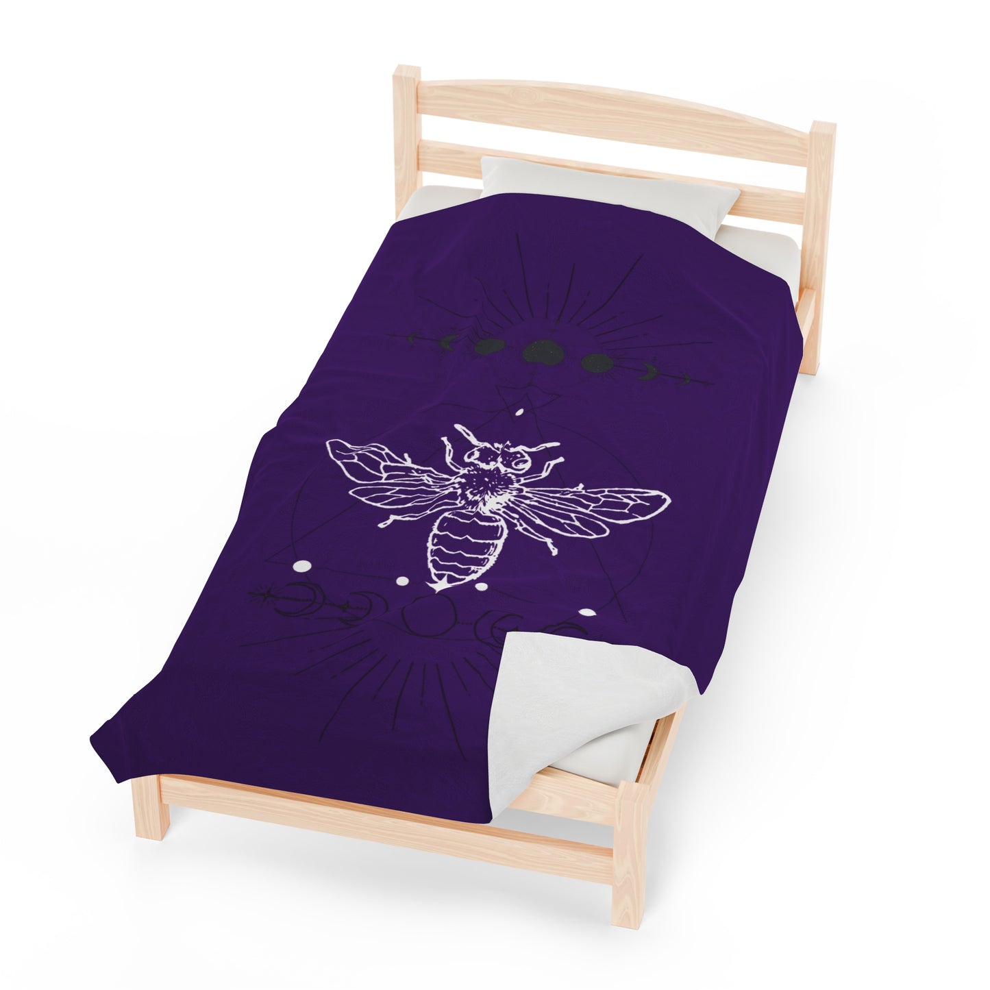 Royal Purple Velveteen Plush Blanket -Bee Connected