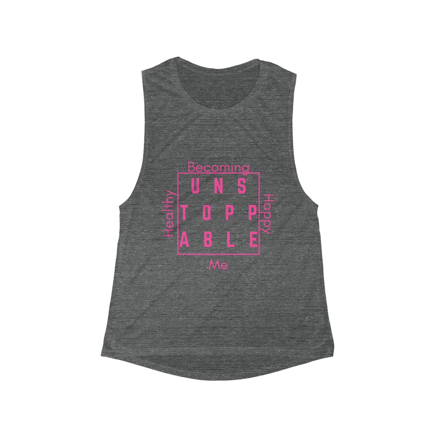 Square Unstoppable- PINK- Women's Flowy Scoop Muscle Tank