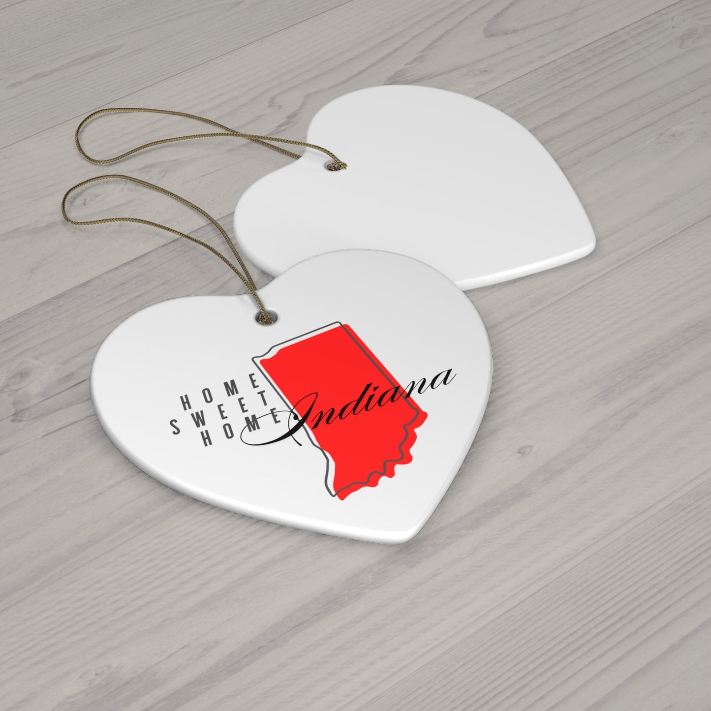 Home Sweet Home Indiana Ceramic Ornament (4 Shapes)